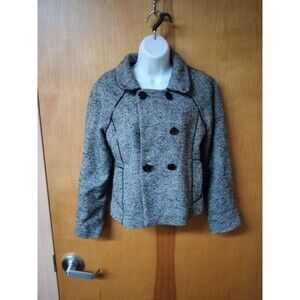 Black & White Lined Button Up BANANA REPUBLIC Wool Blend Jacket Sz 2
